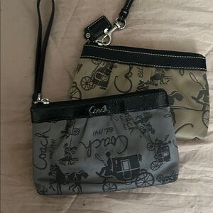 Coach Black and Gray Graphic Wristlet Duo